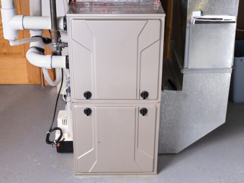 Double stage gas furnace in the basement