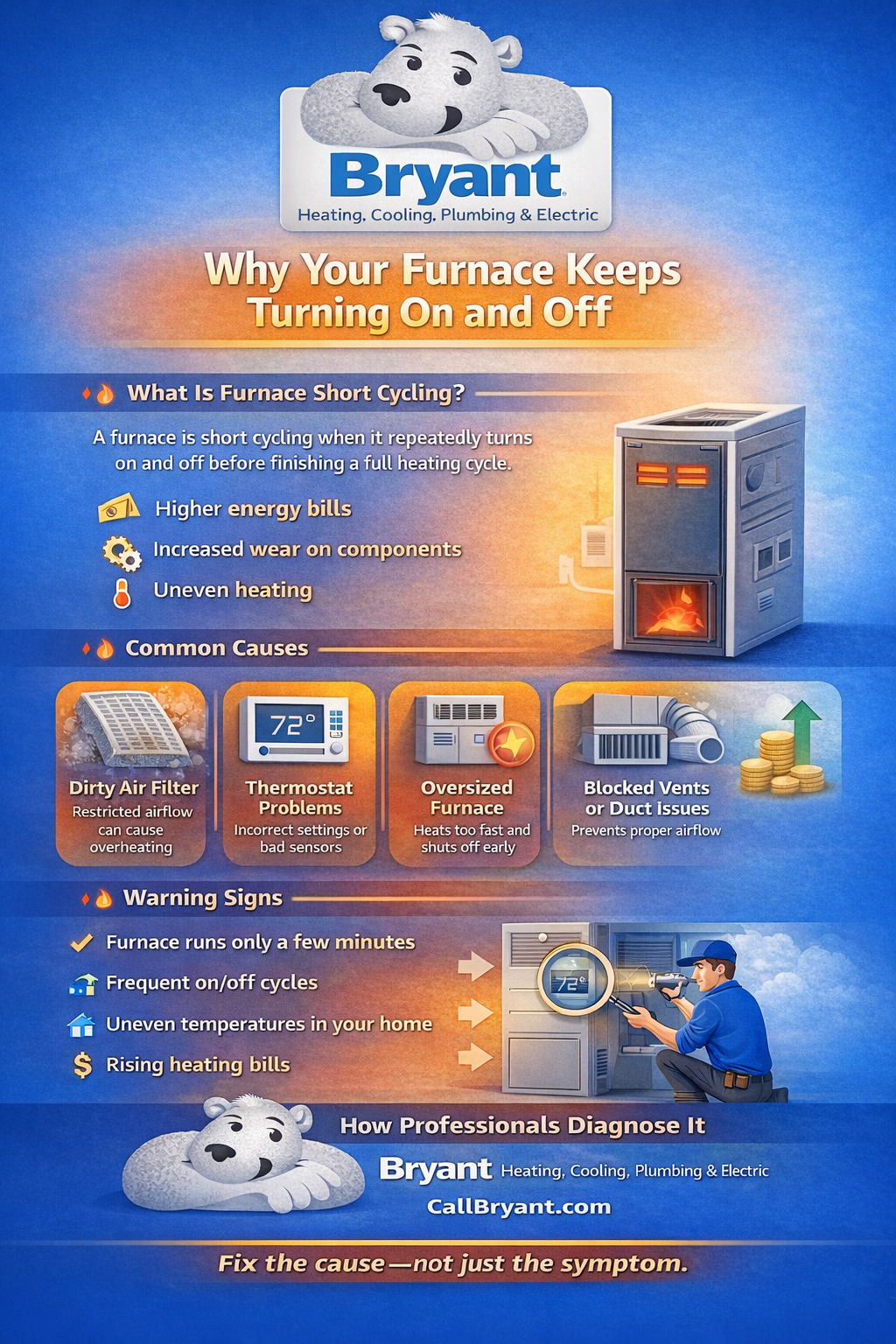 Why your air furnace keeps short cycling infographic